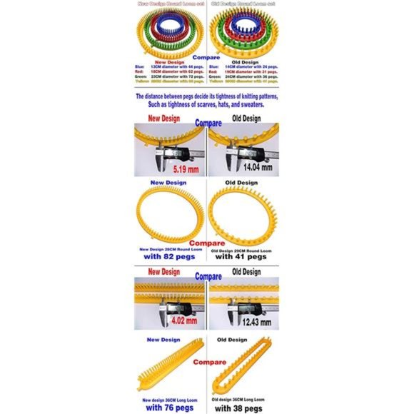 Round Knitting Loom Set Long Knitting Board Weave Loom Craft Yarn Kit DIY Tool - Picture 4 of 7